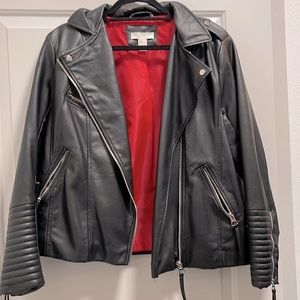 H&M faux leather moto jacket size 16 Women